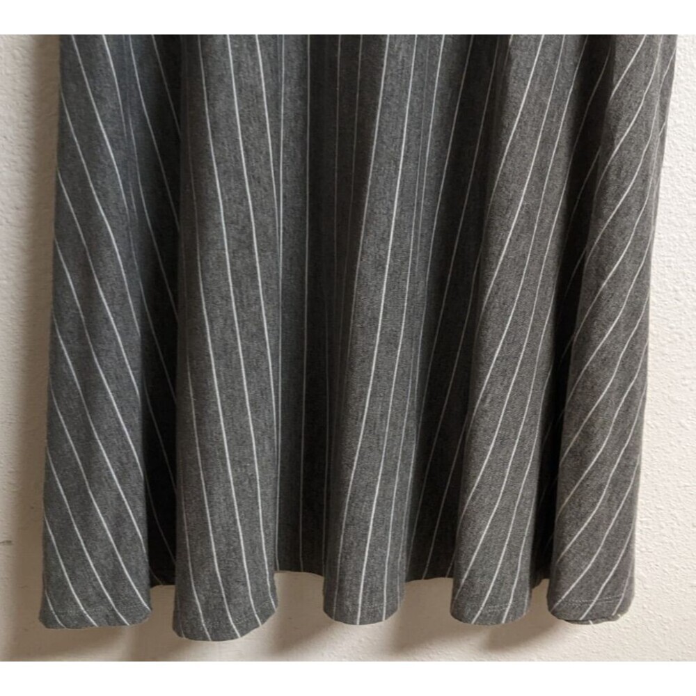 SOFT SURROUNDINGS Grey/White Slant Striped Maxi Dress Minimalist Resortwear M - Picture 5 of 11